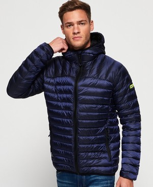 Superdry Core Down Hooded Férfi Kabát Sötétkék | FVPCR3708